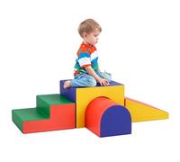 HOMCOM 4 Pz Baby Motricity Module EPE Schiuma con rivestimento sintetico, Blocchi di schiuma di costruzione, Giocattoli educativi Bambini in età prescolare, Multicolore