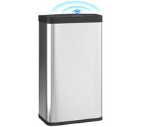 HOMCOM 45L Cestino Sensore Automatico Cucina Chiusura Morbida Argento