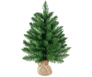 HOMCOM 60cm Albero di Natale Mini Pino artificiale con 70 Rami e Aghi Realistici in PVC, Base in Cemento e Iuta per casa,Verde Aosom Italy