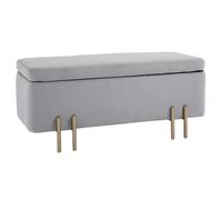 HOMCOM 70L baule portaoggetti per camera da letto imbottito in velluto grigio chiaro