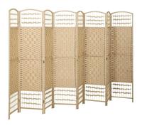 HOMCOM 8 pannelli divisorio, schermo privacy pieghevole, 5.6', Naturale | Separatore di stanze, fibra ondulata, divisorio a parete autoportante