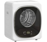 HOMCOM 800W Mini Asciugatrice Portatile 2.5kg, 5 Programmi, Display Touch | Asciugatrice Slim Compatta, Carica Frontale, Fino 60℃, Impilabile/Parete/Autoportante, Timer, Tamburo in Acciaio Inox, Casa