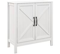 HOMCOM 80x35x85 cm bianco tieback mensola regolabile soggiorno credenza