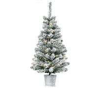 HOMCOM 90cm piccolo albero di natale artificiale con luci a LED e 116 rami per White