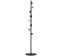 HOMCOM Albero Appendiabiti con 8 Ganci Base Rotonda 35x35x170 cm Nero