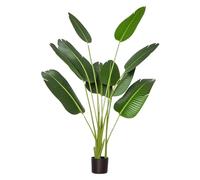 HOMCOM Albero Artificiale di Banano 160 cm con Vaso e 10 Foglie Realistiche, Pianta Finte Tropicale per Decorazioni Interni ed Esterni, Verde