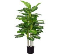 Homcom Albero artificiale Evergreen Grande pianta artificiale decorativa da 120 cm per la camera da letto dell'home office Verde Oliva L