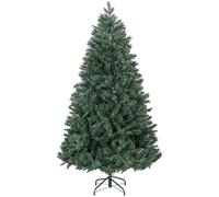 HOMCOM Albero di Natale 180 cm Artificiale con 1061 Rami Ignifughi, Albero di Natale Realistico Pieghevole Design a Cerniera con Base in Metallo per Casa e Ufficio, Verde