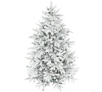 HOMCOM Albero di Natale 180 cm con 1207 Rami Ignifughi, Albero di Natale Innevato Artificiale Folto, Effetto Realistico, con Base in Metallo Pieghevole, per Casa, Ufficio e Negozio, Facile Montaggio