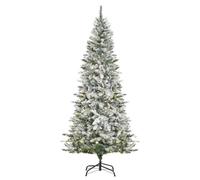 HOMCOM Albero di Natale 210 cm con Luci Incorporate Innevato 829 Rami Verde