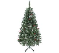 HOMCOM Albero di Natale Artificiale 180 cm da Interno 620 Rami, Pigne e Bacche
