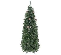 HOMCOM Albero di Natale Artificiale 180cm con Pigne, 618 Rami e Base in Metallo