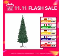 Homcom Albero di Natale artificiale 210 cm con 631 punte Decorazione natalizia per interni Facile da montare Verde