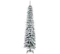 HOMCOM albero di natale artificiale 210 cm con neve con 490 rami di foglie in PVC Green