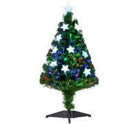 HomCom Albero di Natale Artificiale 90cm con 90 Rami in PVC e Fibra Ottica con 12 LED Aosom