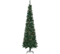 HOMCOM albero di natale artificiale a forma di matita verde da 225 cm