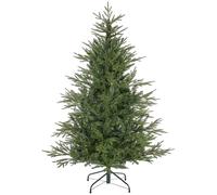 HOMCOM albero di Natale artificiale, albero di Natale da 150 cm con 1724 punte, supporto in metallo pieghevole, per decorazioni natalizie, verde