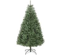 HOMCOM Albero di Natale Artificiale da 180 cm, Albero di Natale Finto con Rami Folti a Cerniera, Base in Metallo Pieghevole, Struttura a Sezioni Facile da Montare, Verde