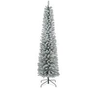HOMCOM Albero di Natale artificiale da 2,1 m, con 405 punte innevate, base in metallo, albero di Natale realistico