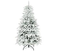 HOMCOM Albero di Natale artificiale floccato da 1,5 m, con 717 rami, albero di Natale incernierato con supporto pieghevole in metallo, facile da montare, per la decorazione di casa e ufficio