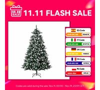 Homcom Albero di Natale artificiale in metallo PVC Homcom 130X130X210Cm - Verde