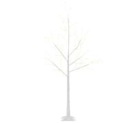 HOMCOM Albero di Natale con Luci LED, Base Quadrata e Cavo di Alimentazione per Interni ed Esterni, in Acciaio e PP, 20x20x150, Bianco
