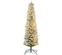 HOMCOM Albero di Natale Innevato da 180 cm con 329 Rami e Luci LED Verde