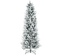 HOMCOM Albero di Natale Innevato 225cm con 988 Rami Base in Acciaio per Interni