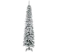 HOMCOM Albero di Natale Innevato a 3 Sezioni con 490 Rami, Albero di Natale 210 cm in Metallo e Plastica, 54x54x210 cm, Verde
