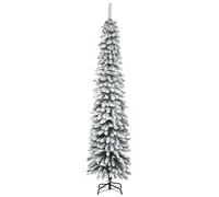 HOMCOM Albero di Natale Innevato a 3 Sezioni con 490 Rami in Metallo e Plastica, 54x54x210 cm, Verde