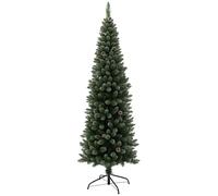 HOMCOM Albero di Natale Innevato Alto 180 cm con 618 Rami, Albero di Natale Artificiale con Pigne e Base in Acciaio, Ø70x180 cm