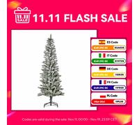 HOMCOM albero di natale innevato artificiale da 180cm con 394 rami e Base pieghevole
