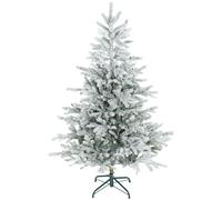 HOMCOM Albero di Natale 150 cm con 828 Rami Ignifughi, Albero di Natale Innevato Artificiale Folto, Effetto Realistico, con Base in Metallo Pieghevole, per Casa, Ufficio e Negozio, Facile Montaggio