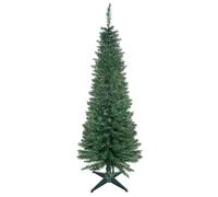 HOMCOM Albero di Natale Slim Artificiale 150 cm con Rami Realistici Verde | Albero di Natale Alto e Stretto, Base in Plastica