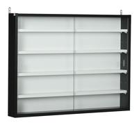 HOMCOM ante in vetro ripiani regolabili Vetrina da parete per collezioni