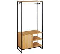 HOMCOM Appendiabiti con Scarpiera e 2 Vani Aperti Stile Industriale 80x40x180cm
