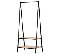 HOMCOM Appendiabiti contemporaneo in stile triangolare dim. 64L x 43L x 149H cm 2 ripiani MDF legno chiaro acciaio nero