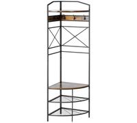 HOMCOM Appendiabiti da Terra Angolare con Panca e Scarpiera in Stile Industriale