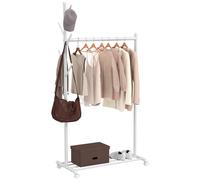 HOMCOM Appendiabiti da Terra con Ruote, 86x43x171 cm, Bianco
