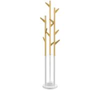 HOMCOM Attaccapanni da Terra con 12 Ganci e Portaombrelli 30.5x30.5x174.5cm