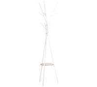 HOMCOM Appendiabiti da Terra di Design per Ingresso 45x45x180cm Bianco | Appendiabiti Verticale Moderno, Attaccapanni da Terra, Elegante, 3 Aste, 9 Ganci