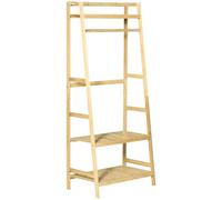 HOMCOM Appendiabiti in Legno di Bambù da Terra con Ripiani 70x42x164cm | Attaccapanni, per Ingresso, per Camera da Letto