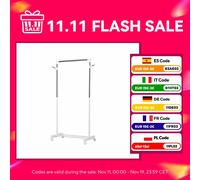 Homcom Appendiabiti Standard Regolabile Ruote Portatili 68,5X42X87-145 cm