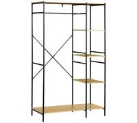 HOMCOM Appendiabiti stile industriale 100L x 46L x 170,5H cm | Metallo, asta, 4 ripiani