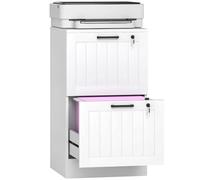 HOMCOM Armadietto 2 cassetti bloccabile A4/Lettera bianco