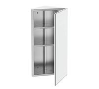 HOMCOM Armadietto Angolare Bagno, Specchio Bagno Contenitore con Chiusura Magnetica e 3 Ripiani Salvaspazio, 60x30x18.4cm