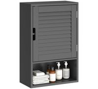 HOMCOM Armadietto Bagno a Parete con Ripiano e Anta Ammortizzata 40x20x60cm Nero
