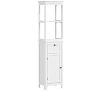 HOMCOM Armadietto bagno alto, porta soft-close, rip. regolabile, bianco