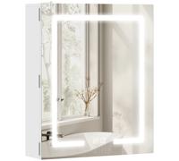 HOMCOM Armadietto Bagno con Specchio, Luce LED Regolabile e Antiappannamento