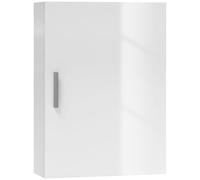 HOMCOM Armadietto Bagno da Parete in Legno e Vetro, Pensile Bagno con 3 Ripiani Regolabili su 3 Livelli, Mobiletto Sospeso con Porta, 40x15x55 cm, Bianco Lucido